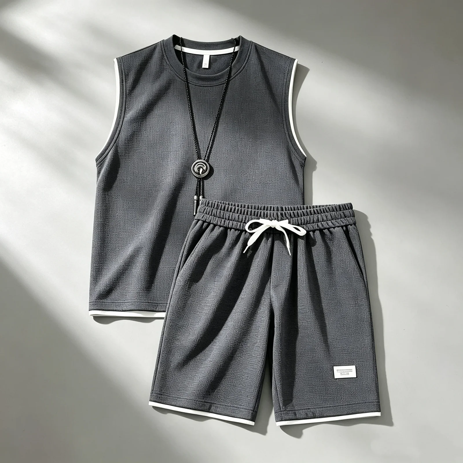 Summer men's vest sets high quality Gym jogging sportswear set Mesh quick drying fashion casual Vest + Shorts 2 piece set 3XL