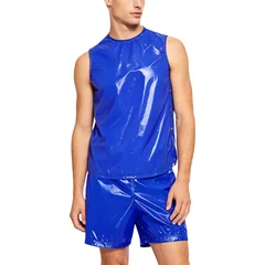 Mens Special Needs Waterproof Sweat Tracksuit Tank Tops Set And Sides Buttons Boxer Shorts Two Pieces Outfit Adaptive Clothing