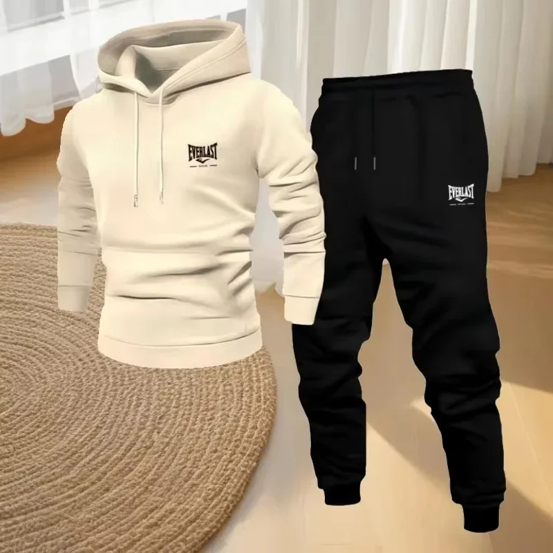 Men's Print Two-Piece Sportswear Set + Running Pants - Fall_Winter Streetwear Fashion Men's sport and casual suit