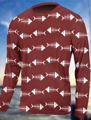 Men's Spring and Summer Outdoor Fishing Long Sleeved Anti UV Breathable Quick Drying Fishing Top