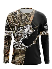 Men's Spring and Summer Outdoor Fishing Long Sleeved Anti UV Breathable Quick Drying Fishing Top