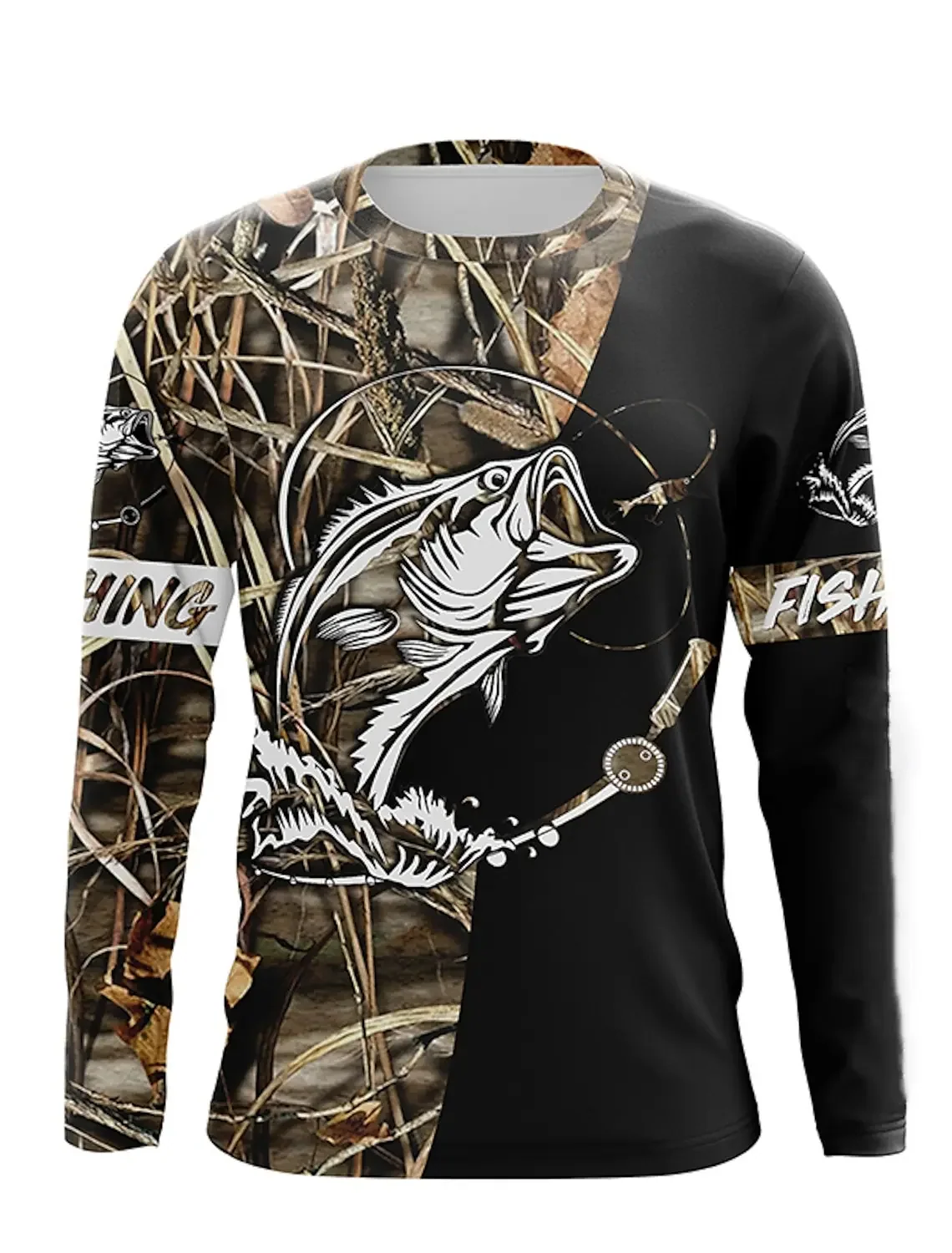 Men's Spring and Summer Outdoor Fishing Long Sleeved Anti UV Breathable Quick Drying Fishing Top