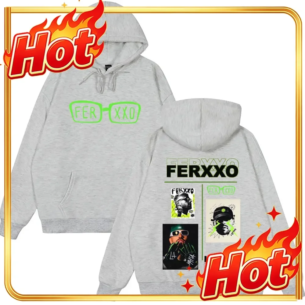 Rapper Feid Ferxxo Tour 2026 Print Hoodie Men Women Fashion Sweatshirts Casual Hip-hop Loose Long Sleeves Oversized Pullover