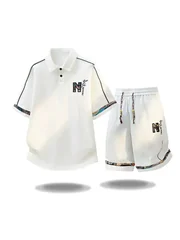 New Summer Fashion Trendy Outdoor Sports Short Sleeve T-Shirt Set Men's Casual Loose Plus Size High Quality Two-Piece Set