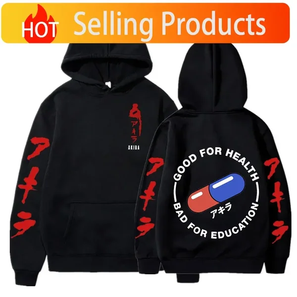Hoodies Japanese Anime Akira Print Sweatshirts Men Women Unisex Fashion Sweatshirt Oversized Hoodie long Sleeves Pullover Coat