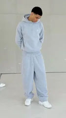 Y2 Embroidered Men's Casual Hooded Suit, High-Quality Casual Business Social Suit with Elastic Waist Belt and Loose Straight Leg