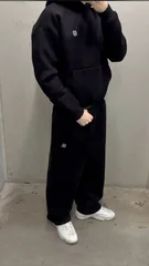 Y2 Embroidered Men's Casual Hooded Suit, High-Quality Casual Business Social Suit with Elastic Waist Belt and Loose Straight Leg