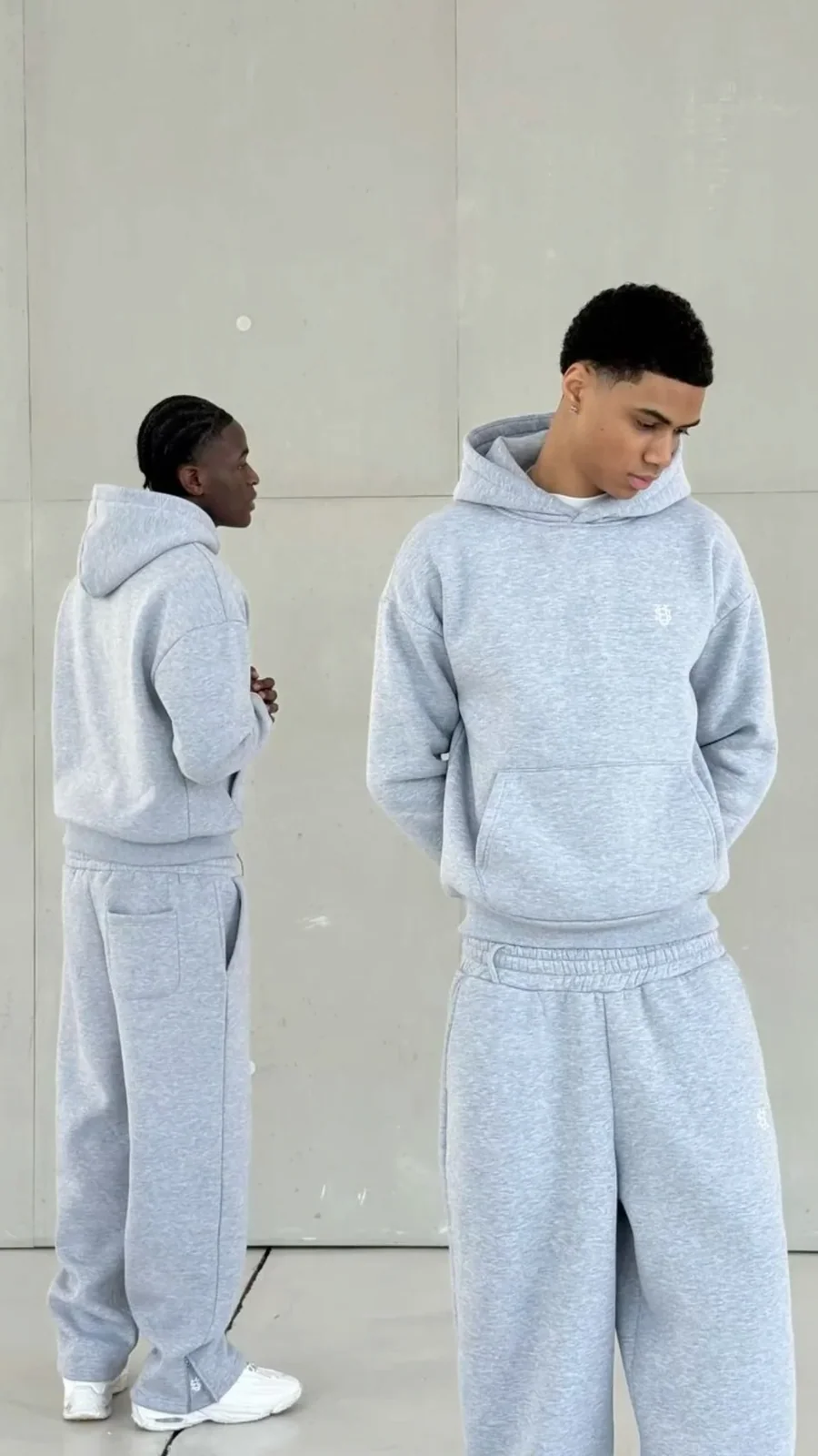 Y2 Embroidered Men's Casual Hooded Suit, High-Quality Casual Business Social Suit with Elastic Waist Belt and Loose Straight Leg