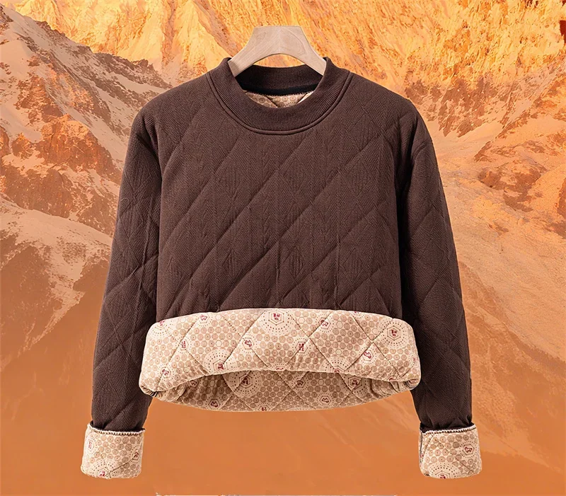 Men's Autumn Winter Fleece-Lined Warm Winter Cotton Jacket Windproof Thickened Sheep Velvet Casual Style Thick Men's Sweatshirt