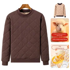 Men's Autumn Winter Fleece-Lined Warm Winter Cotton Jacket Windproof Thickened Sheep Velvet Casual Style Thick Men's Sweatshirt
