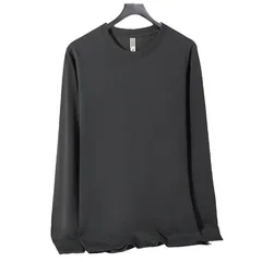 230g Threaded Round Neck Long Sleeved T-shirt With Personalized Printed Logo For Men Loose 100% Cotton Base Couple Shirt