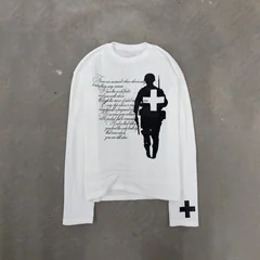 Autumn and Winter Fashion Y2K Harajuku Trendy Print Retro Round Neck Long Sleeved T-Shirt Top
