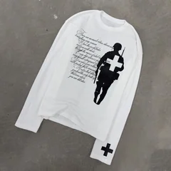 Autumn and Winter Fashion Y2K Harajuku Trendy Print Retro Round Neck Long Sleeved T-Shirt Top
