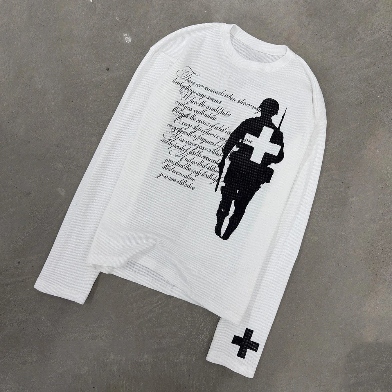 Autumn and Winter Fashion Y2K Harajuku Trendy Print Retro Round Neck Long Sleeved T-Shirt Top