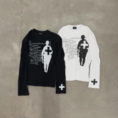 Autumn and Winter Fashion Y2K Harajuku Trendy Print Retro Round Neck Long Sleeved T-Shirt Top