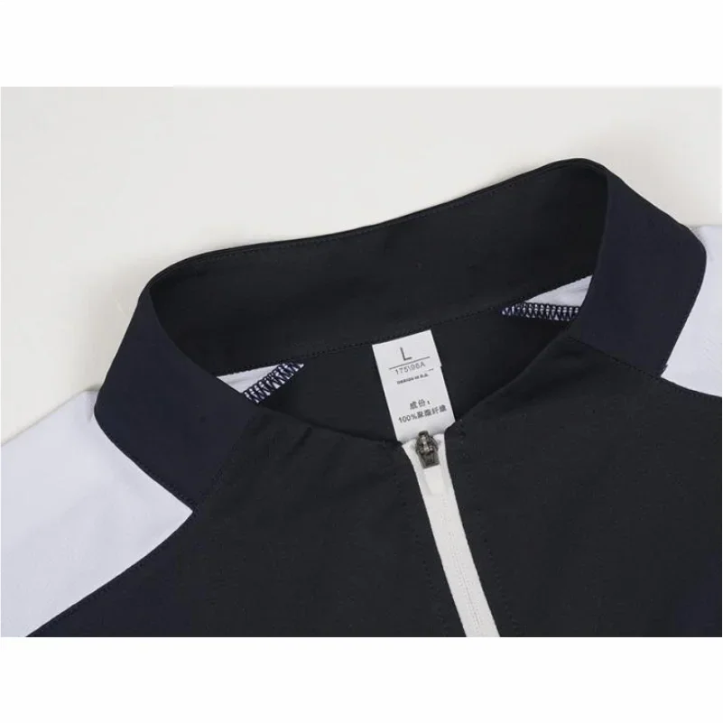 Custom DIY Long-sleeved Half-zipper T Shirt Men Elastic Training Gym Fitness Workout Sport Jersey Athletic Running Shirt Men