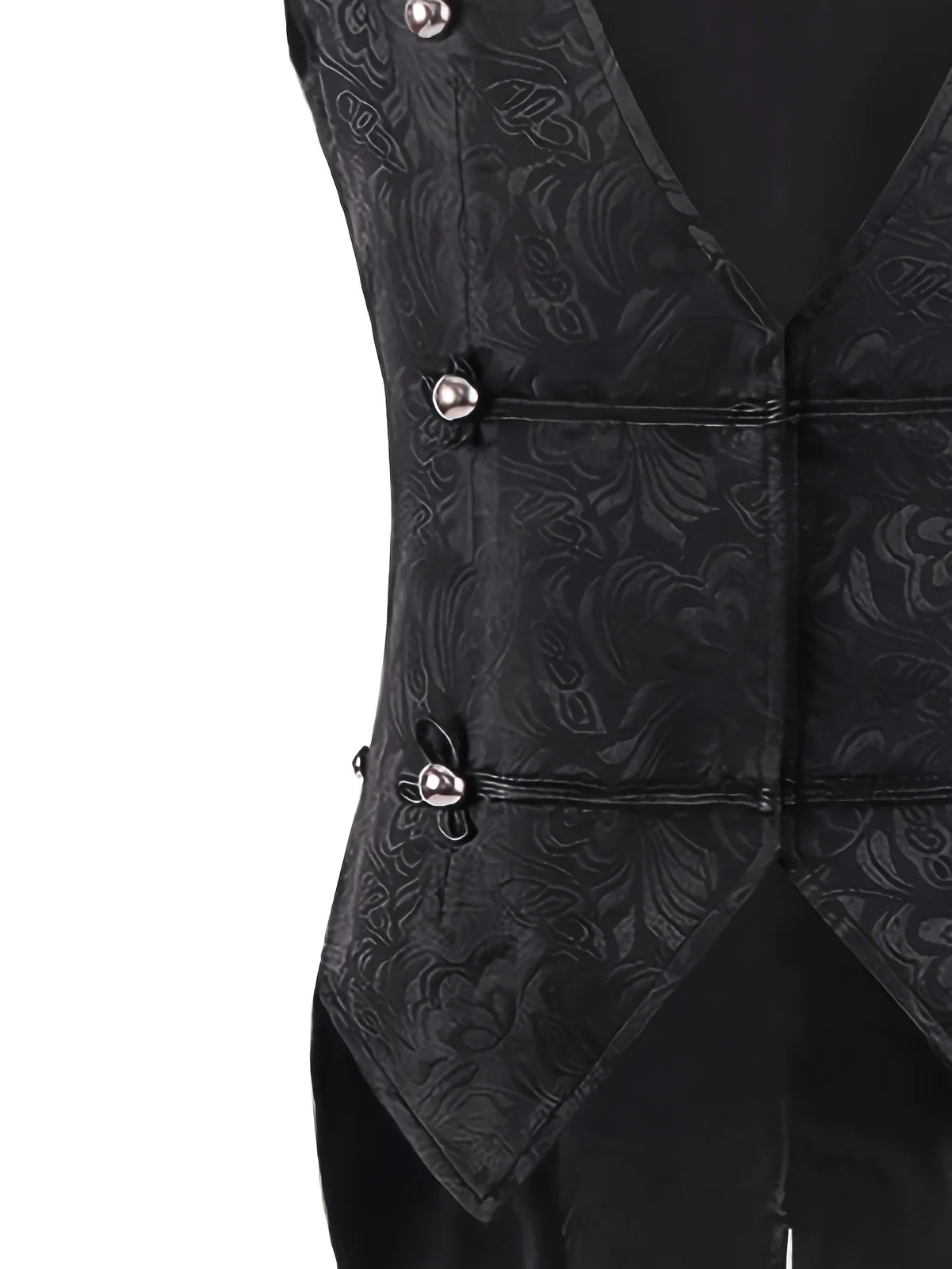2026 New European Medieval Men's Gothic Vest, Halloween Stage Costume, Button Lapel, Slim Fit, Mid-Length Black Waistcoat