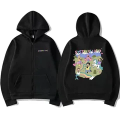 System of A Down Graphic Zipper Hoodie Men Women Vintage Rock Music Band Cartoon Graphic Zip Up Hoodies Coat Men's Zip Up Jacket