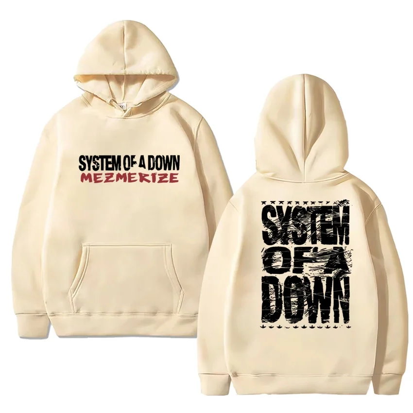 Rock band System of A Down Mezmerize 2025 Album Vintage metal streetwear Unisex hip hop Casual Hoodie Men women Fleece pullover