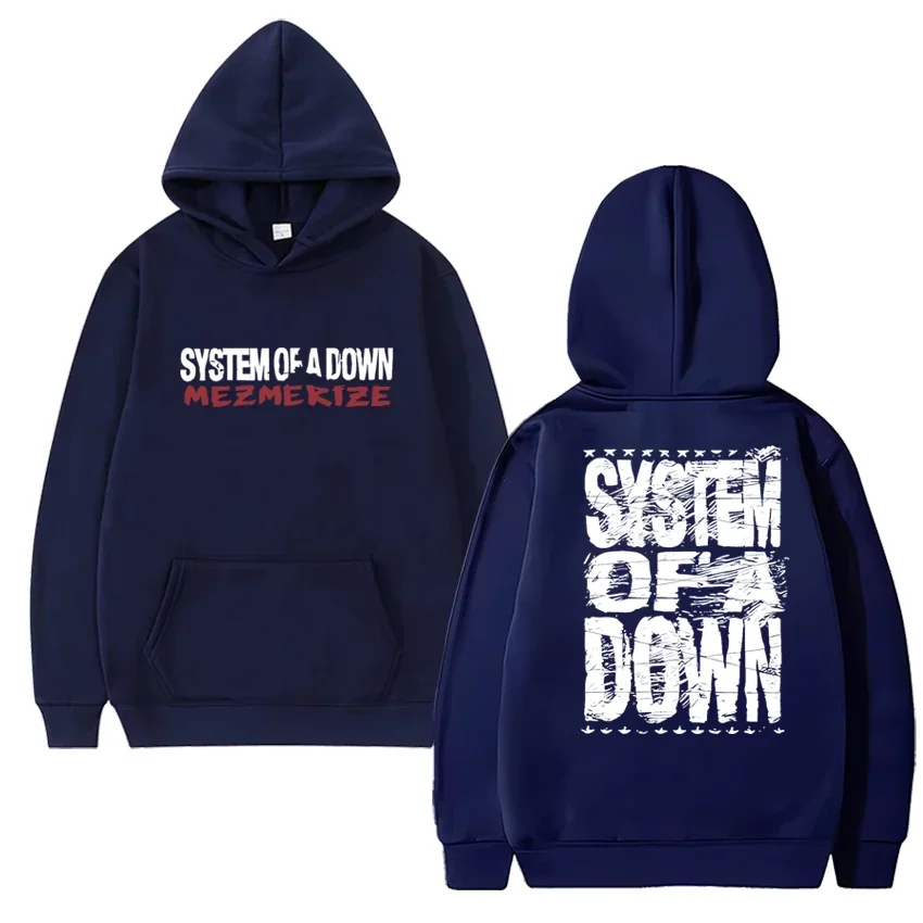 Rock band System of A Down Mezmerize 2025 Album Vintage metal streetwear Unisex hip hop Casual Hoodie Men women Fleece pullover