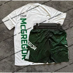 Summer Top Boxer MMA Octagonal Cage Conor McGregor Tshirt Shorts Set Men Sports Training Running Set Speed drying Fighting Set