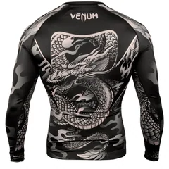 Dragon Pattern Long Sleeve Compression Shirt for Fitness Training MMA BJJ Workout Anti-slip Quick Dry