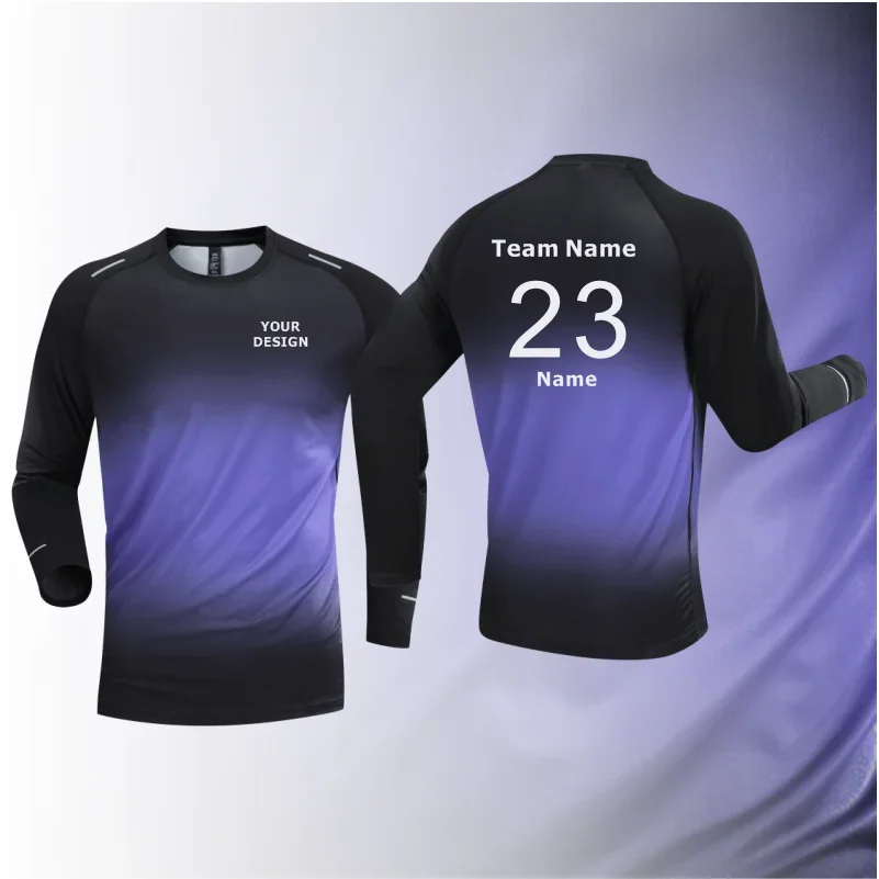 Custom Your Design Men Running T shirt Quick Dry Bodybuilding Sport Jersey Long Sleeve Compression Top Fitness Tight Gym T-Shirt