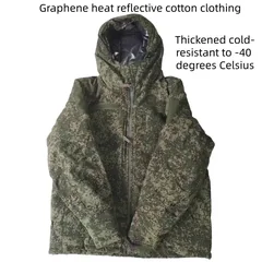 Russian Tactical Cotton Jacket Windproof Waterproof Warm Thick Graphene Thermal Reflective Winter Combat Parka