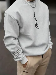 Autumn and winter men's round-neck sweater with letter printing warm comfortable casual fashionable street wear