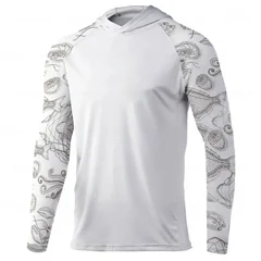 UPF50+ Men Half Collar Long Sleeve Fishing Shirt Quick Dry Sun Protective Outdoor Top