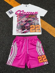 2026 Summer New Men's Short-Sleeved Shorts Set with 3D Digital Printing - Street Casual Fashion Soft Comfortable Breathable