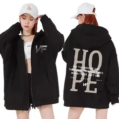Rapper NF Hope Tracklist Zipper Hoodies Hope Album Tour Vintage Style Zip Up Hoodie Men Women Fashion Oversized Sweatshirt Coats