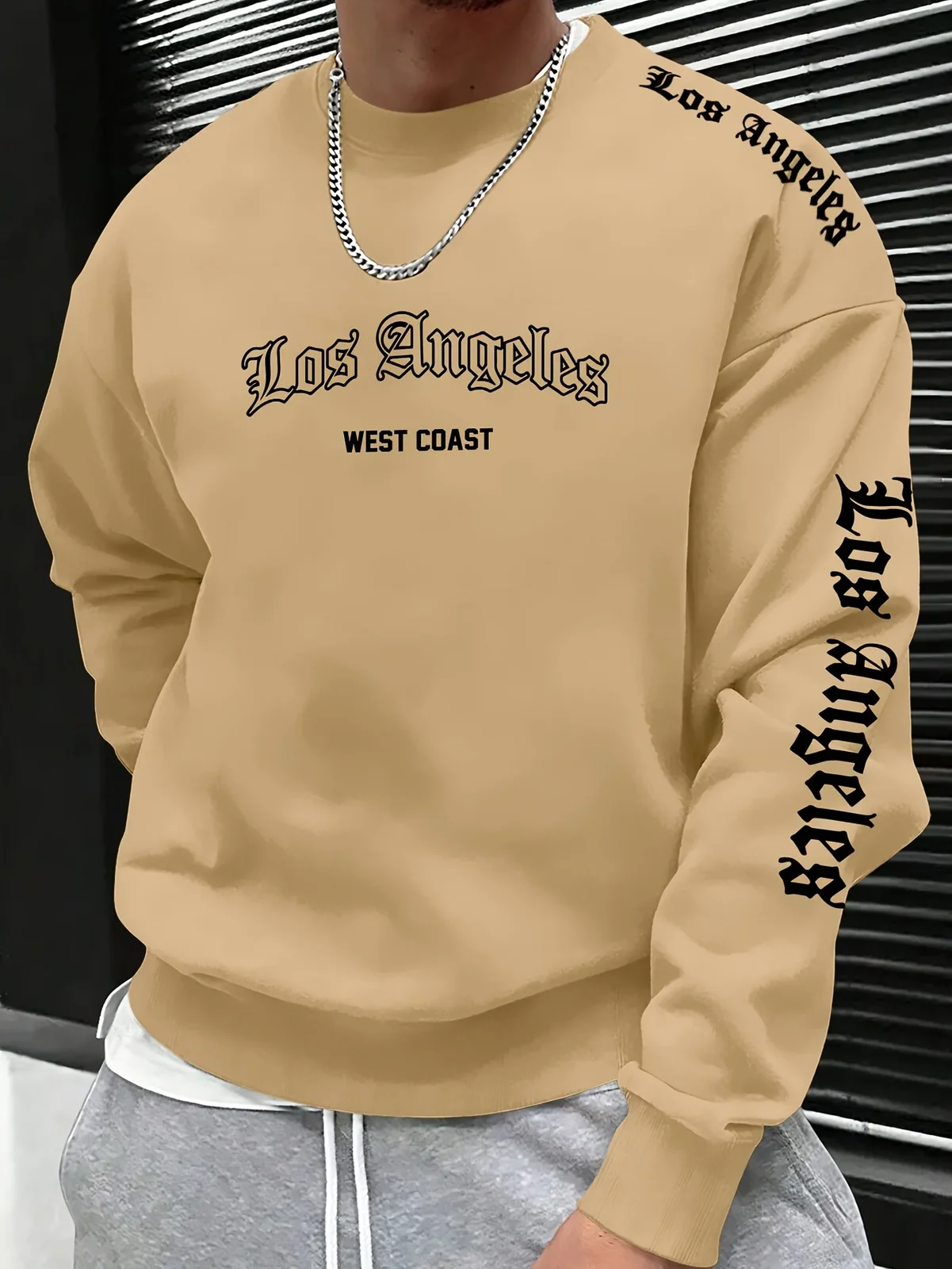 2026 Autumn/Winter Men's Round-neck Sweatshirt with Letter Print - Comfortable Soft Casual Fashionable Streetwear for Men
