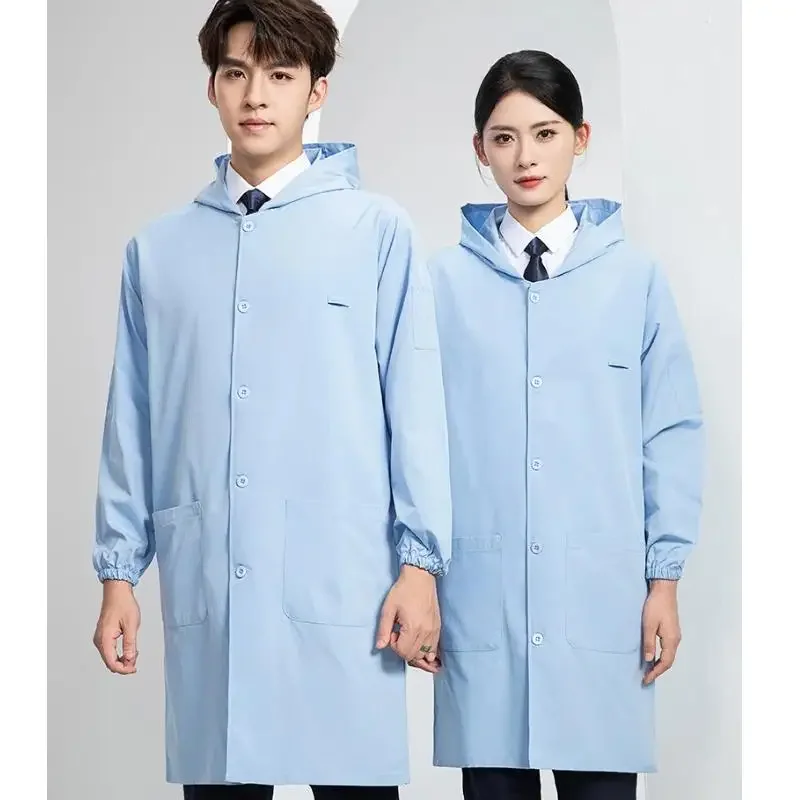 Men Women Factory Workshop Mechanical Clothing Long Robe Work Clothes Waterproof Anti-static Welder Clothes Coat Custom LOGO