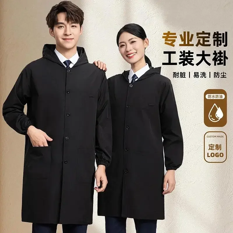 Men Women Factory Workshop Mechanical Clothing Long Robe Work Clothes Waterproof Anti-static Welder Clothes Coat Custom LOGO