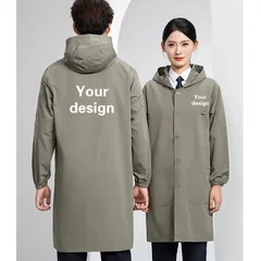 Men Women Factory Workshop Mechanical Clothing Long Robe Work Clothes Waterproof Anti-static Welder Clothes Coat Custom LOGO