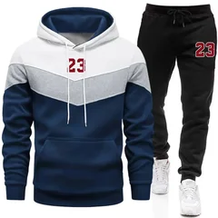 Autumn Winter Home Outdoor Comfort Fashion Hoodie Tracksuit 2026 New Arrival Men's Sportswear Hooded Sweatshirt Black Sweatpants