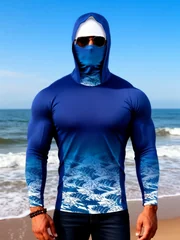 2026 Summer New Style Men's Long-Sleeved Shirt with 3D Gradient Printed Design for Sporty and Comfortable Leisure Wear