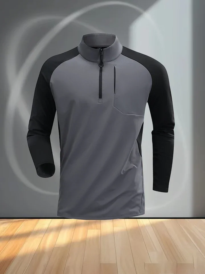 Chunqiu Adult Men's Half-Roll Casual Long Sleeve Coat