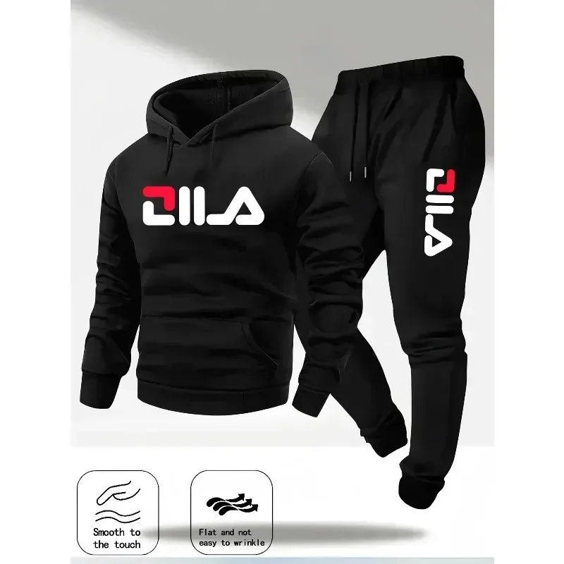 2026 Spring and Autumn Men's Casual Suit Hooded Sweatshirt and Sweatpants 2-in-1 Comfortable Suit Suitable for Both Men and Wome