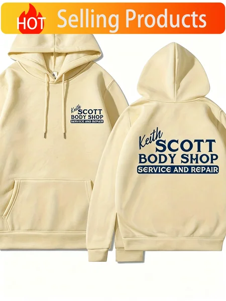 New European And American Fashion Comfortable Keith Scott Body Shop TV Program Letter Printed Hoodie