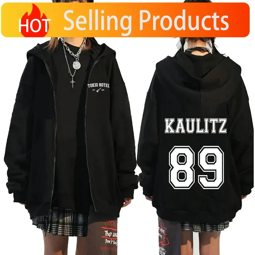 Rock Band Tokio Hotel Kaulitz Zipper Hoodies Men's Clothing Autumn Winter Zip Up Hooded Sweatshirts Casual Vintage Hoodie Jacket