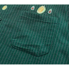 [B&C] British-style striped collared long-sleeve shirt men, niche trendy avocado green shirt autumn and winter