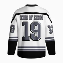 Men's New Oversized Environmentally Friendly Full Printed Long Sleeved Shirt, God Bless You, Ice Hockey Printed Jersey