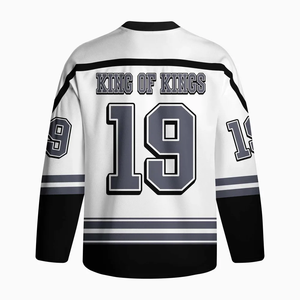 Men's New Oversized Environmentally Friendly Full Printed Long Sleeved Shirt, God Bless You, Ice Hockey Printed Jersey