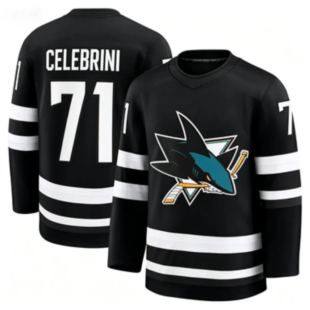 Professional Ice Hockey Jersey No.71 Long-sleeve Game Training Uniform Breathable Comfortable Sports Shirt Unisex