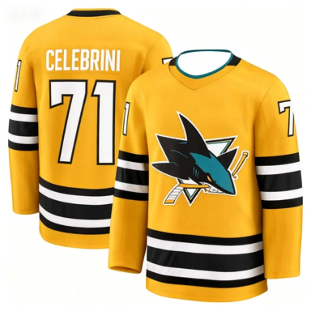 Professional Ice Hockey Jersey No.71 Long-sleeve Game Training Uniform Breathable Comfortable Sports Shirt Unisex