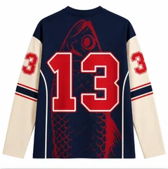 Retro Japanese style 3D printed long sleeved T-shirt for men and women, V-neck streetwear, loose sports long sleeved T-shirt