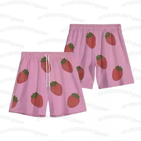 2026 Men's Pink Strawberry Short Pants Anime GINTAMA Sakata Gintoki Cosplay Costume Unisex Party Men Beach Shorts Pants