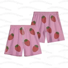 2026 Men's Pink Strawberry Short Pants Anime GINTAMA Sakata Gintoki Cosplay Costume Unisex Party Men Beach Shorts Pants